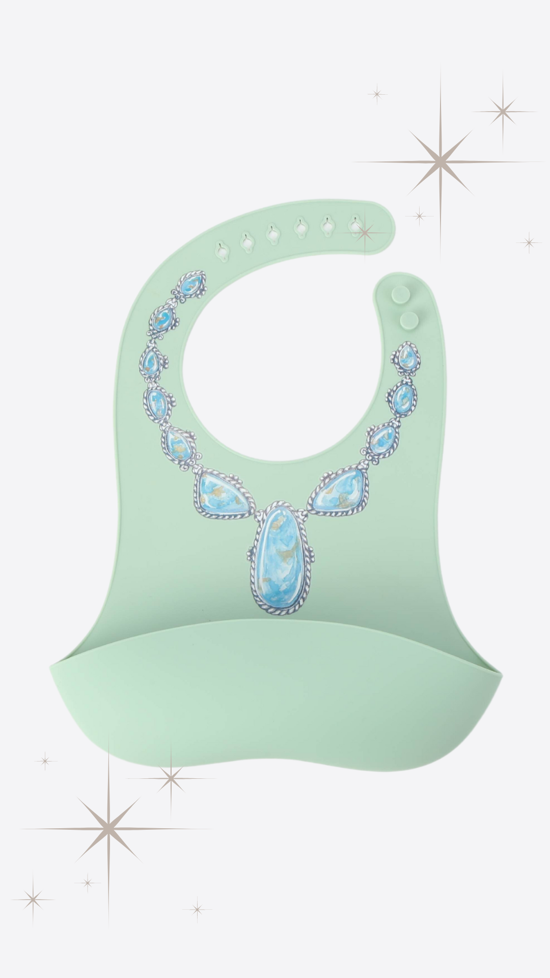 PRE-ORDER LARIAT WITH GREEN BIB - PRECIOUS TURQUOISE BIBS