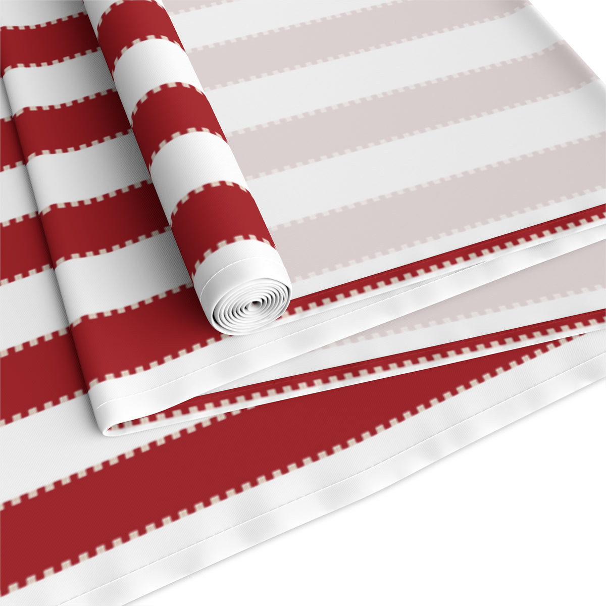 Red, White + Blush Stripe Table Runner