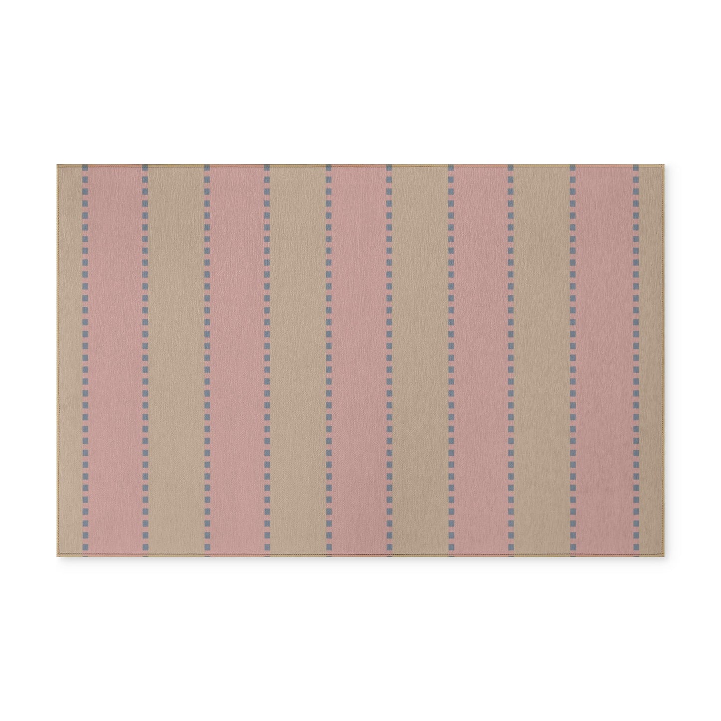 Striped Washable Rug — Pink & Beige Nursery/Entry Runner