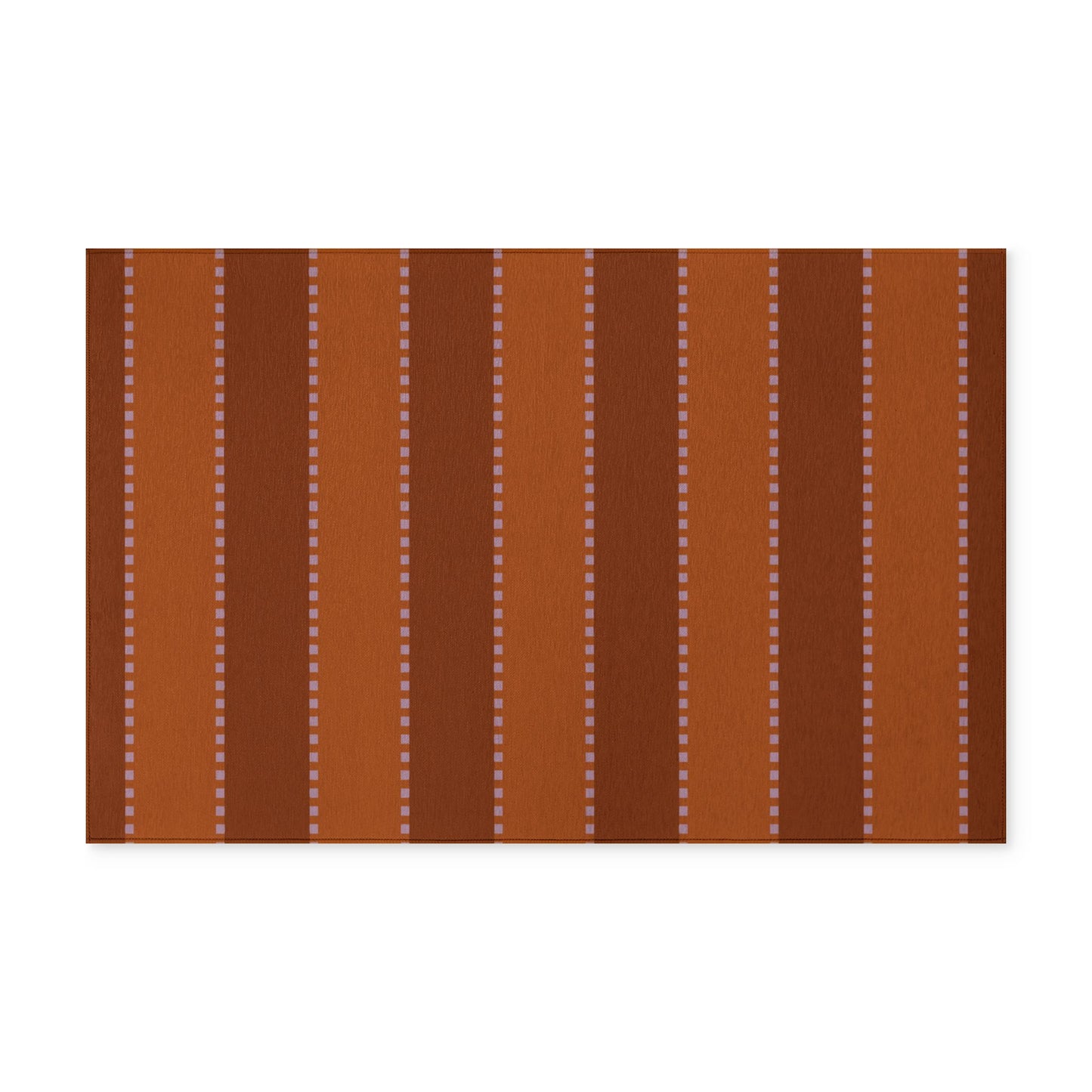 Rust Striped Washable Rug — Machine-Washable Indoor Area Rug for Entryway & Kitchen