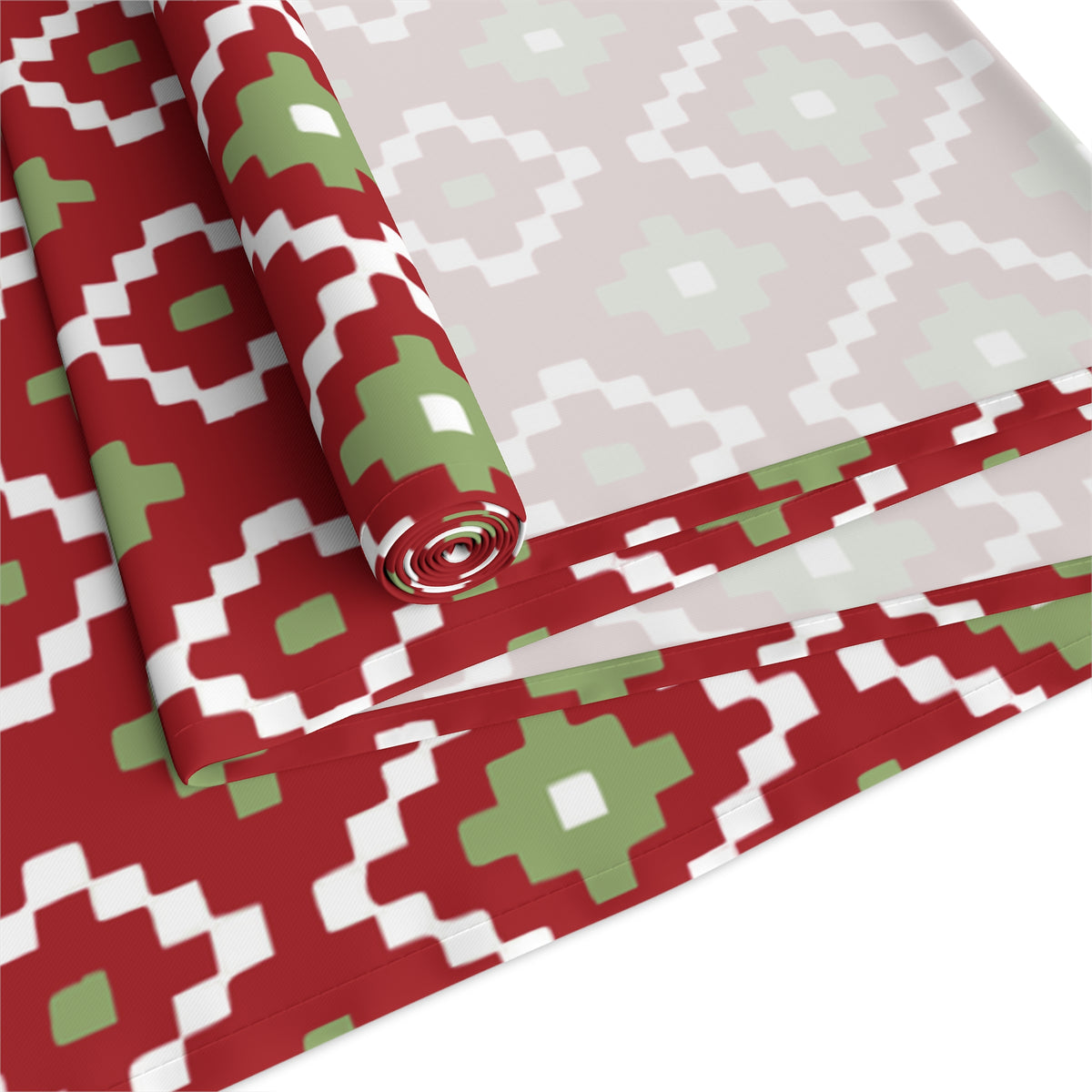 Red, Green & White Southwest Table Runner