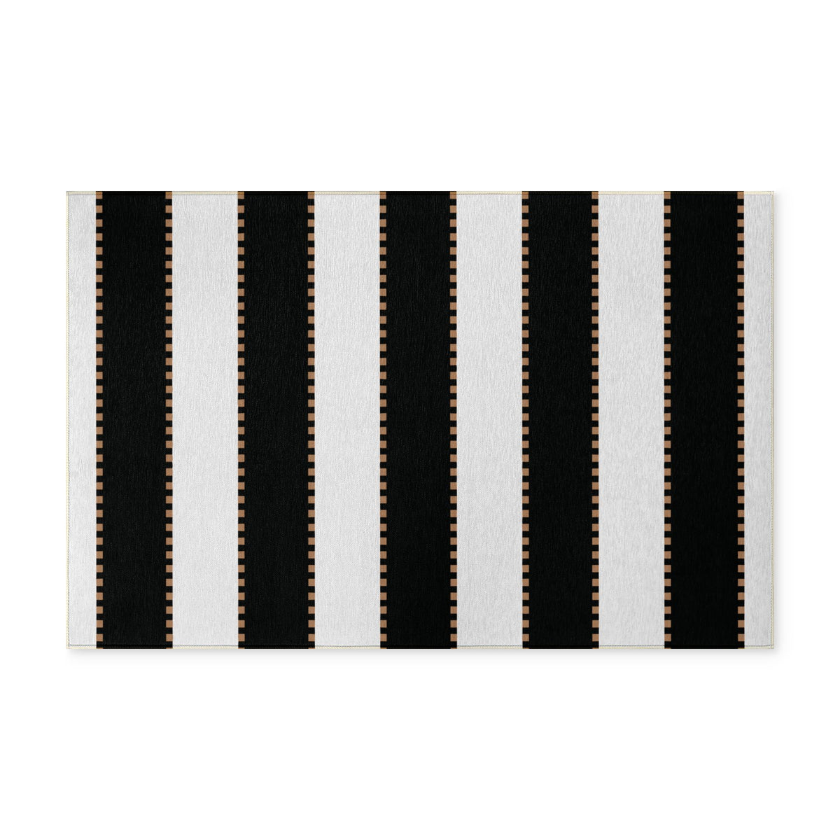 Striped Washable Rug — Black & White Indoor/Outdoor Accent Runner