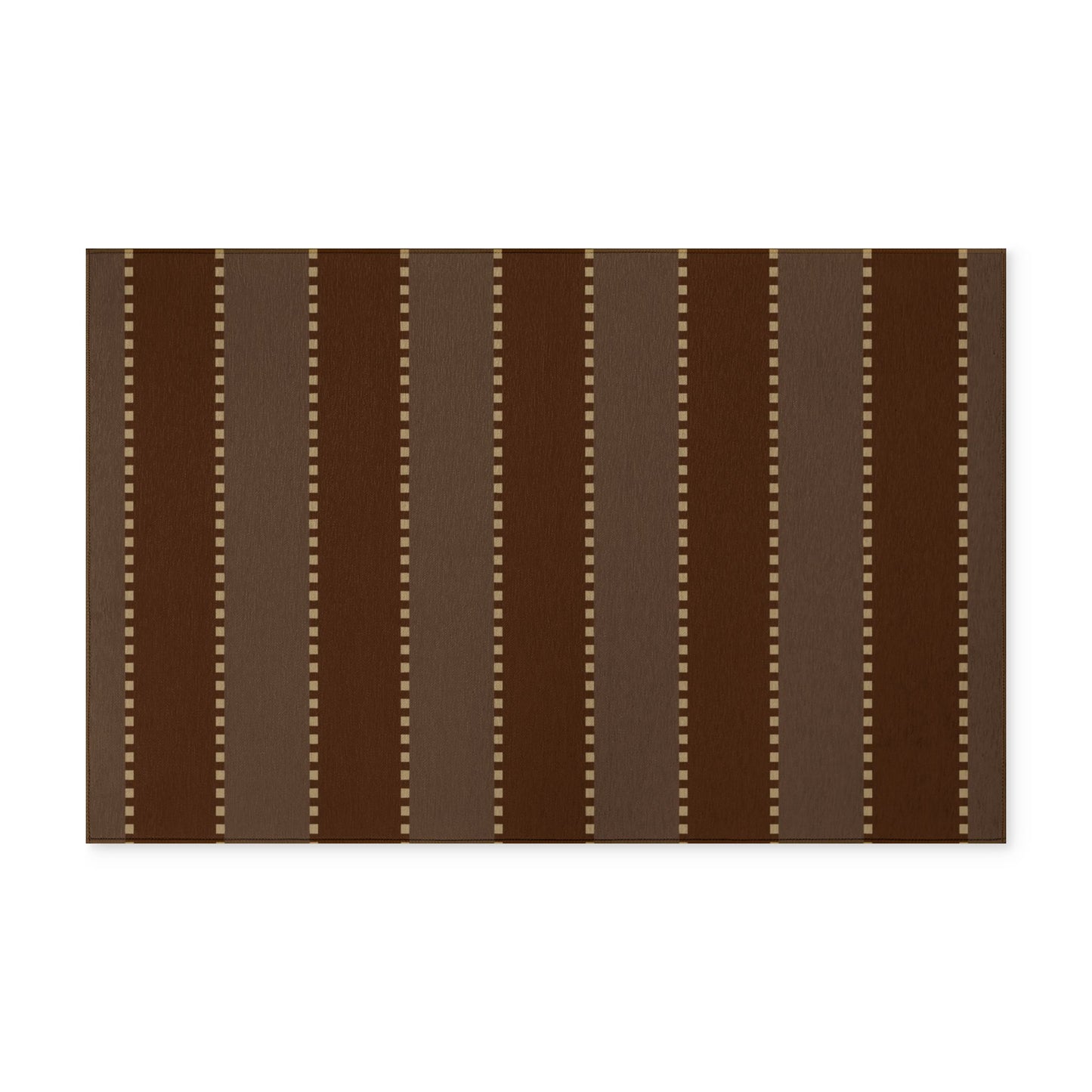 Striped Brown Washable Rug — Durable Machine-Washable Floor Mat for Entryway & Kitchen
