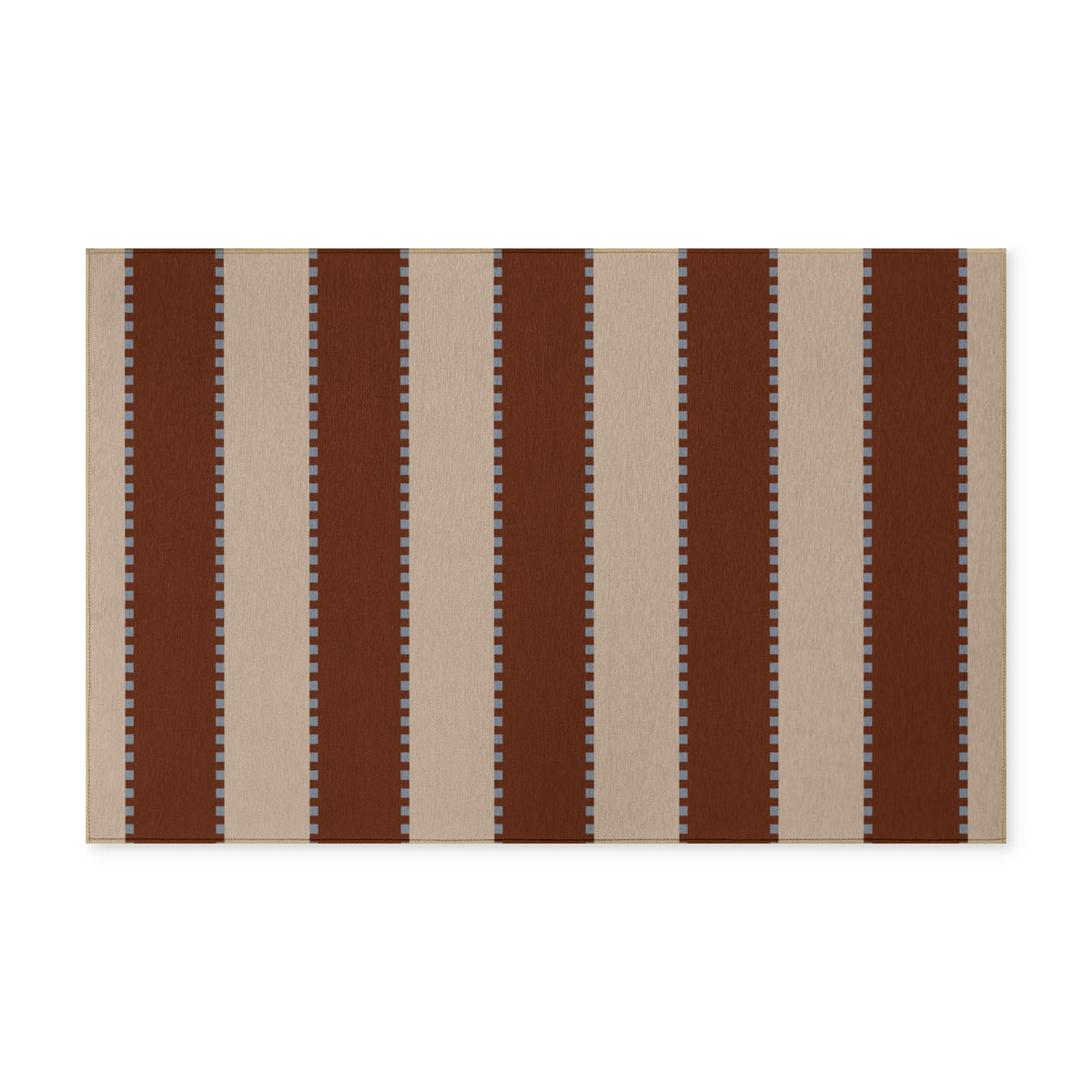 Striped Washable Rug — Brown & Beige Indoor Runner
