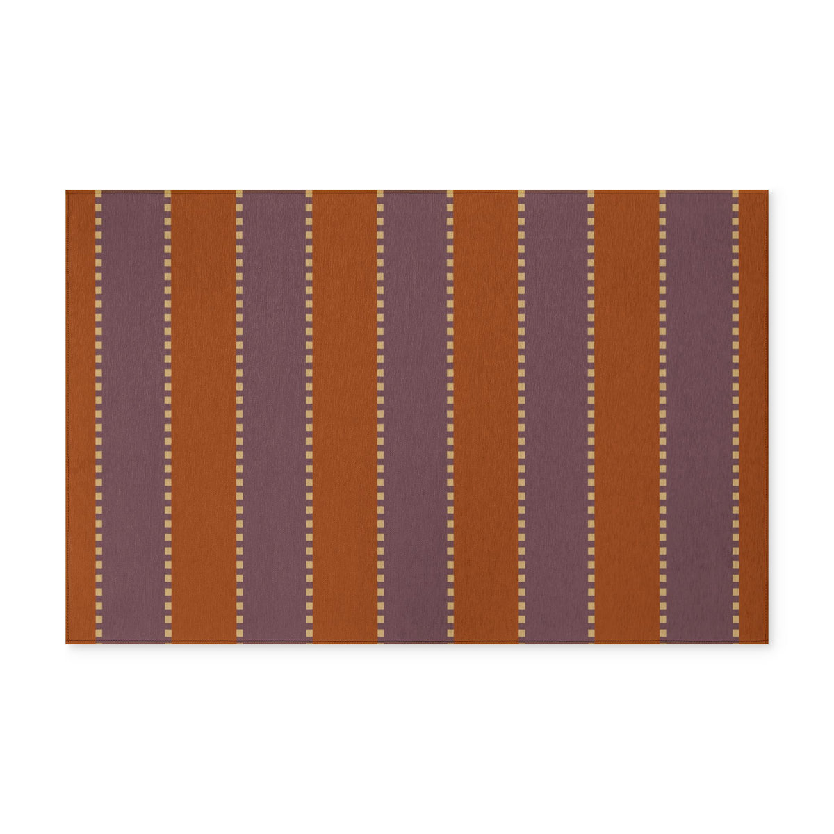 Striped Washable Rug — Rust & Plum Accent Runner