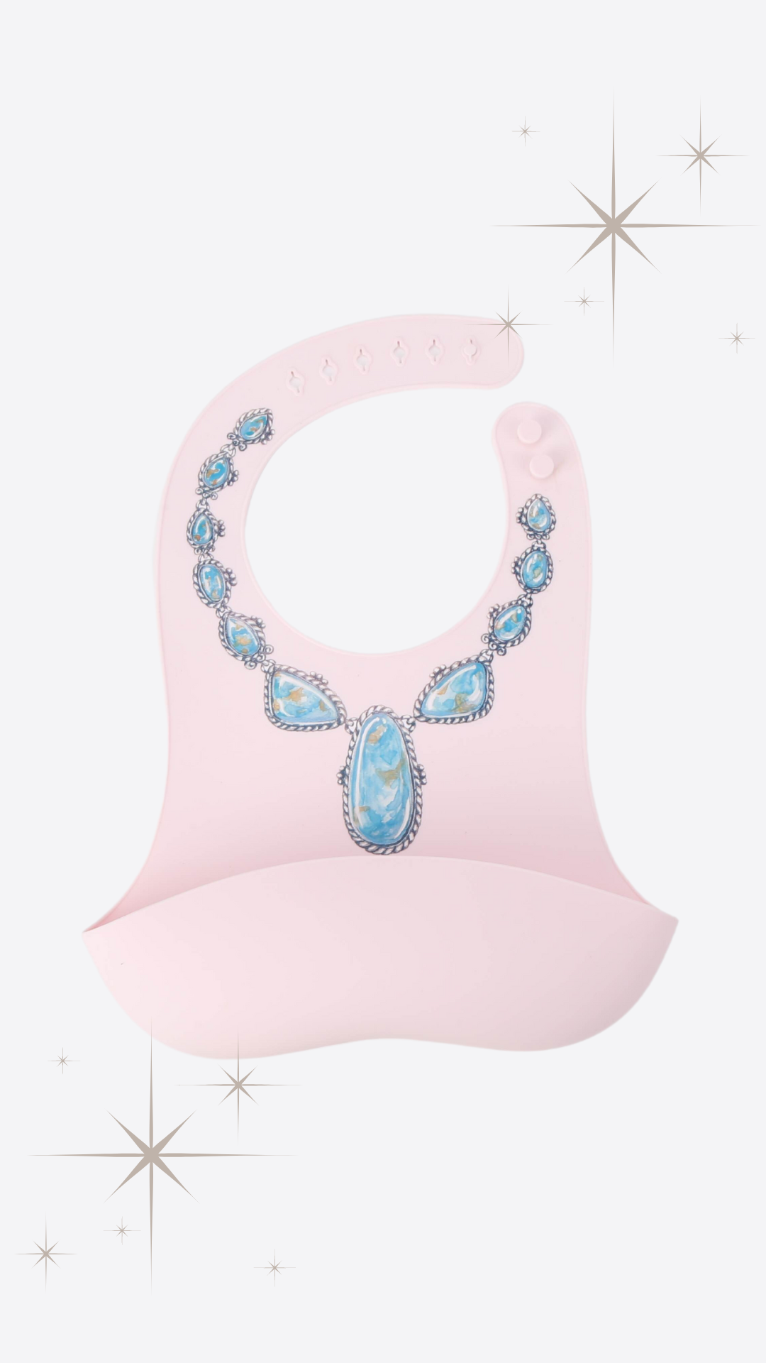 PREORDER - LARIAT WITH PINK BIB - PRECIOUS TURQUOISE BIBS