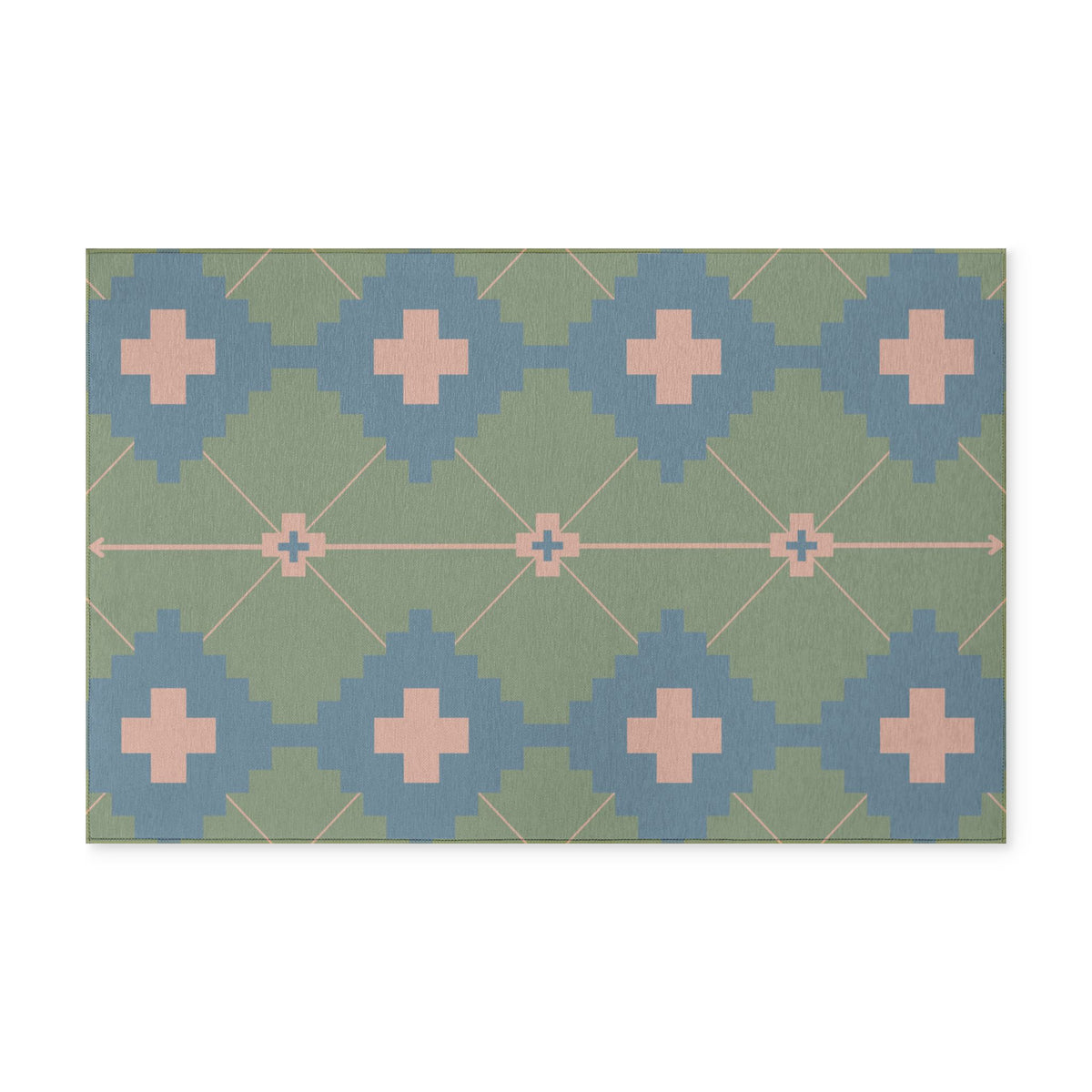 Washable Rug — Geometric Pastel Aztec Door Mat
