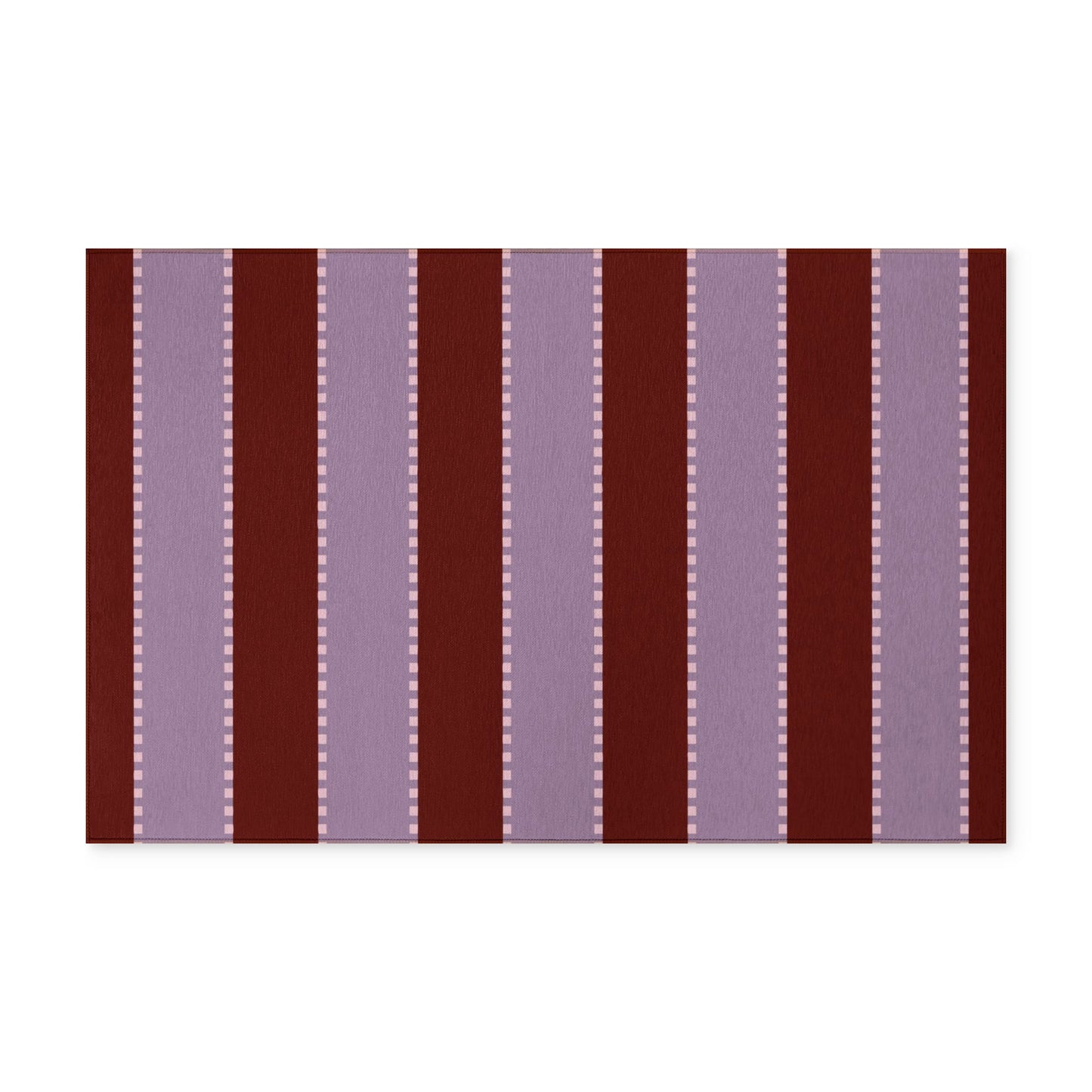 Striped Washable Rug — Burgundy & Lavender Runner