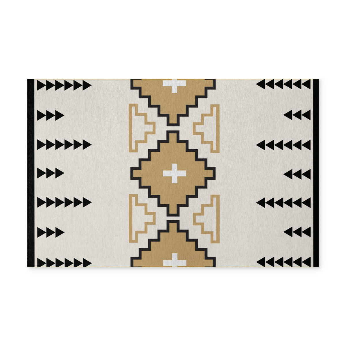 MARFA pattern Southwestern Geometric Washable Rug — Neutral Aztec Entryway Mat