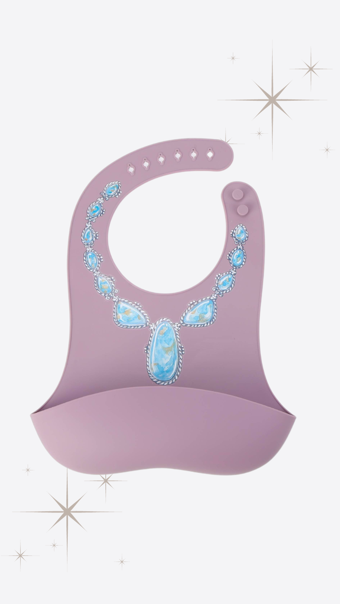 BLUE LARIAT WITH PURPLE BIB - PRECIOUS TURQUOISE BIBS
