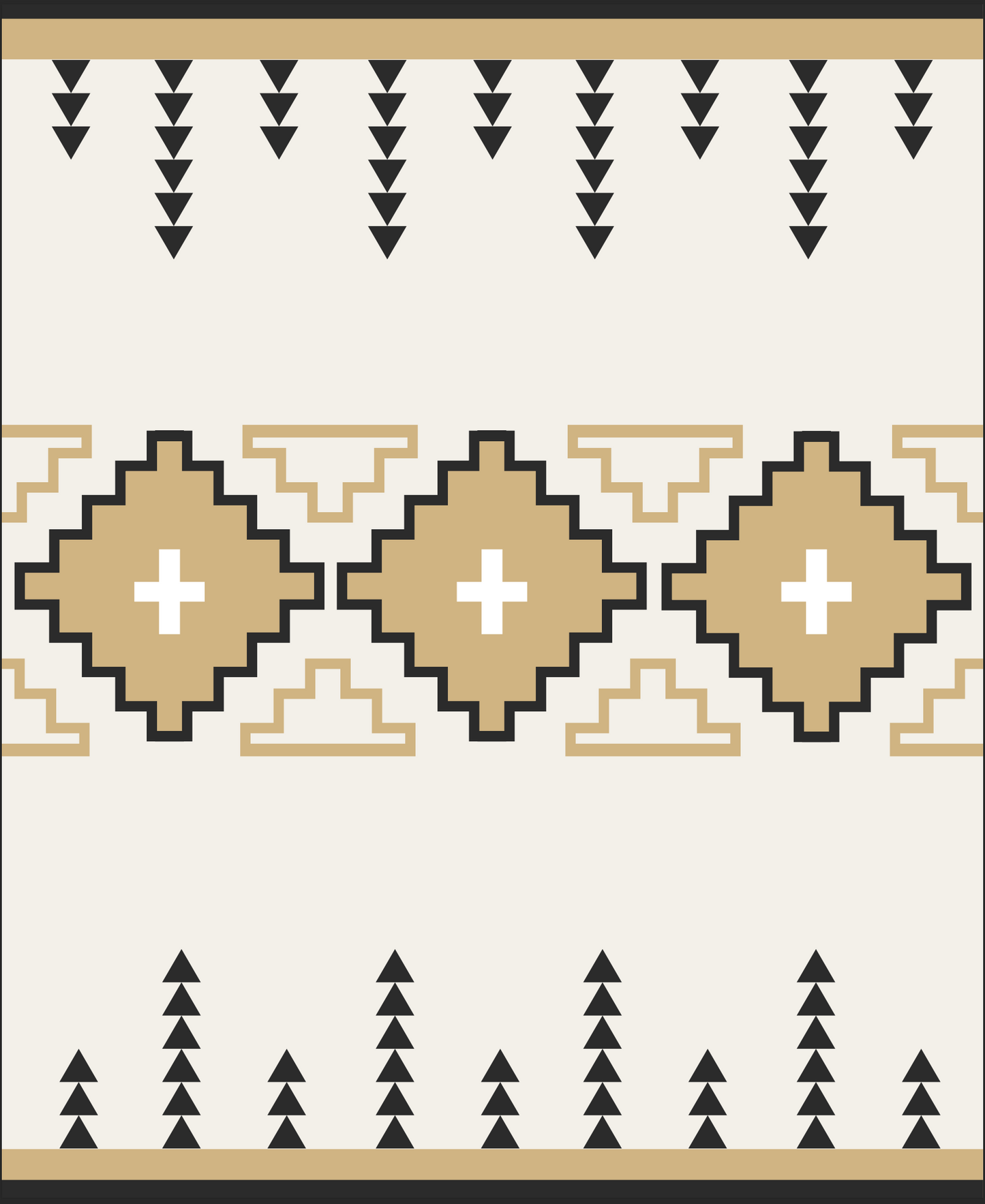 MARFA - 54x74 - BLACK, WHITE, TAN - THROW