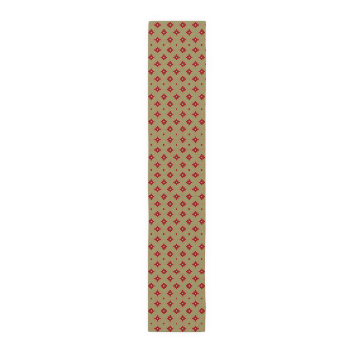 Tan, Red + Green Southwest Table Runner