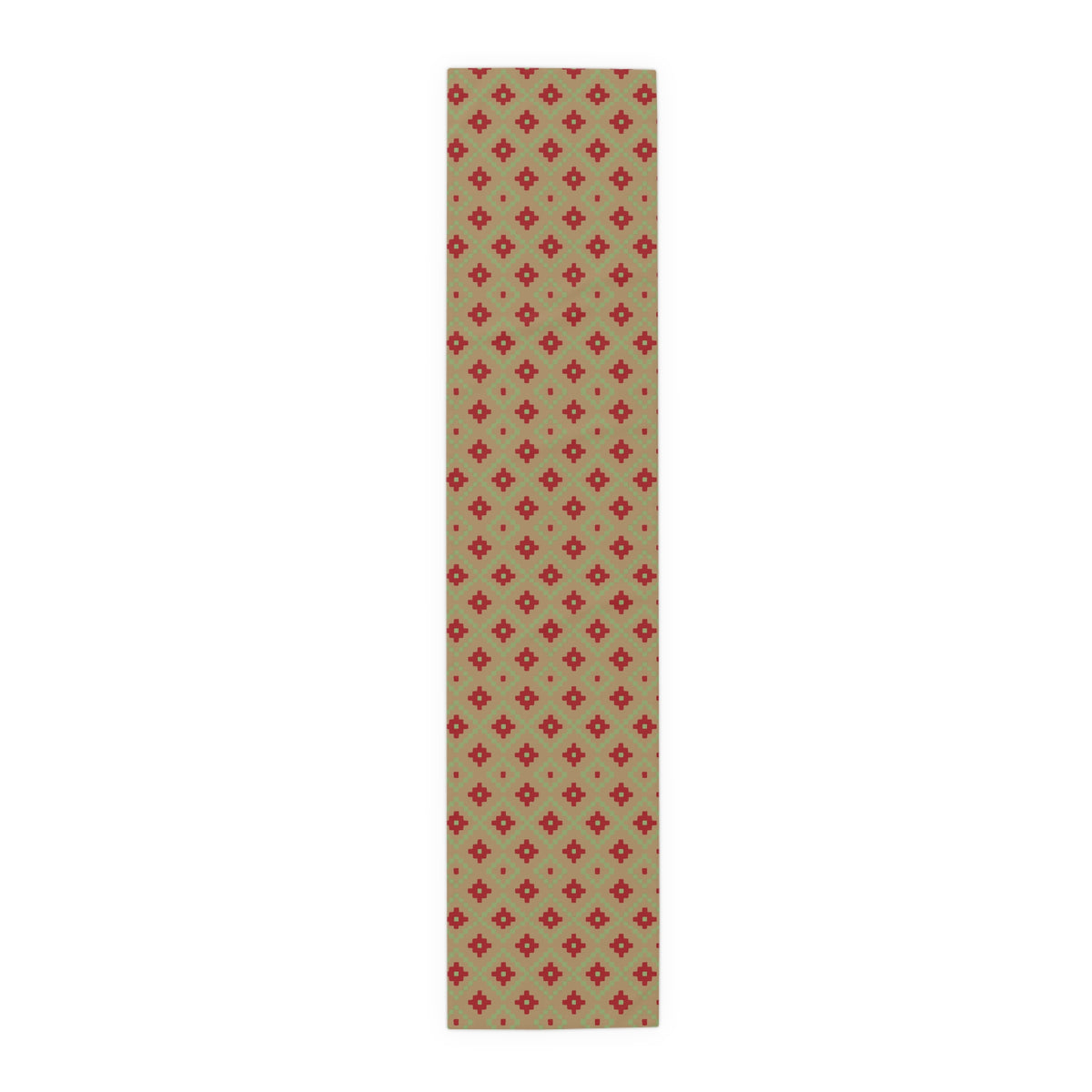 Tan, Red + Green Southwest Table Runner