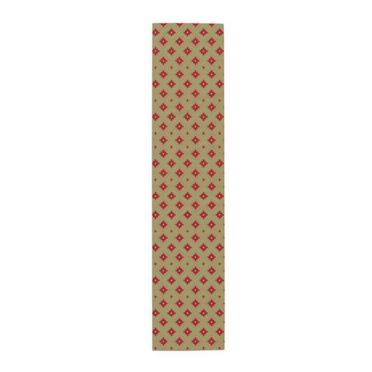 Tan, Red + Green Southwest Table Runner