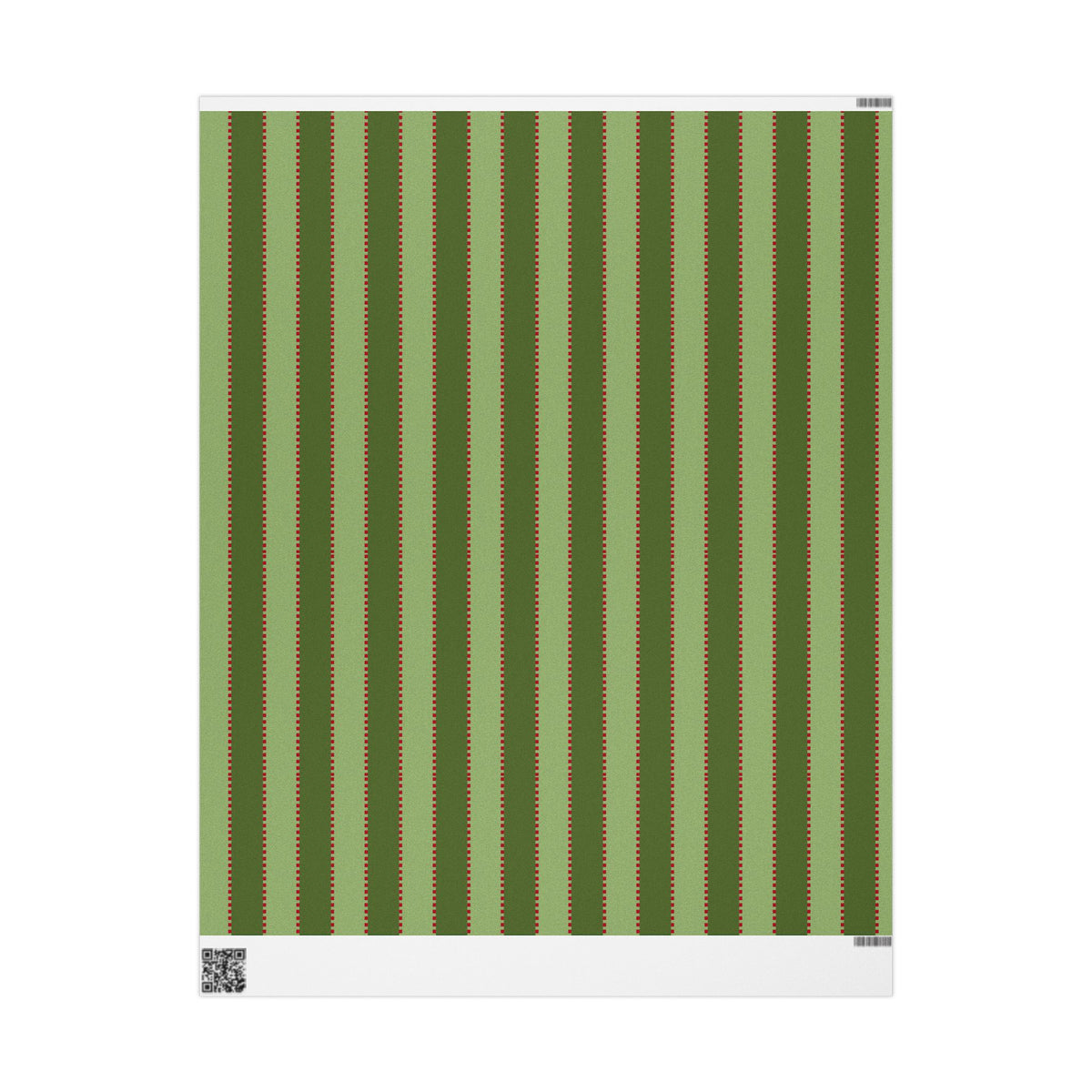 Green Stripe Stitch Wrapping Paper — Festive Gift Wrap for Holidays & Everyday