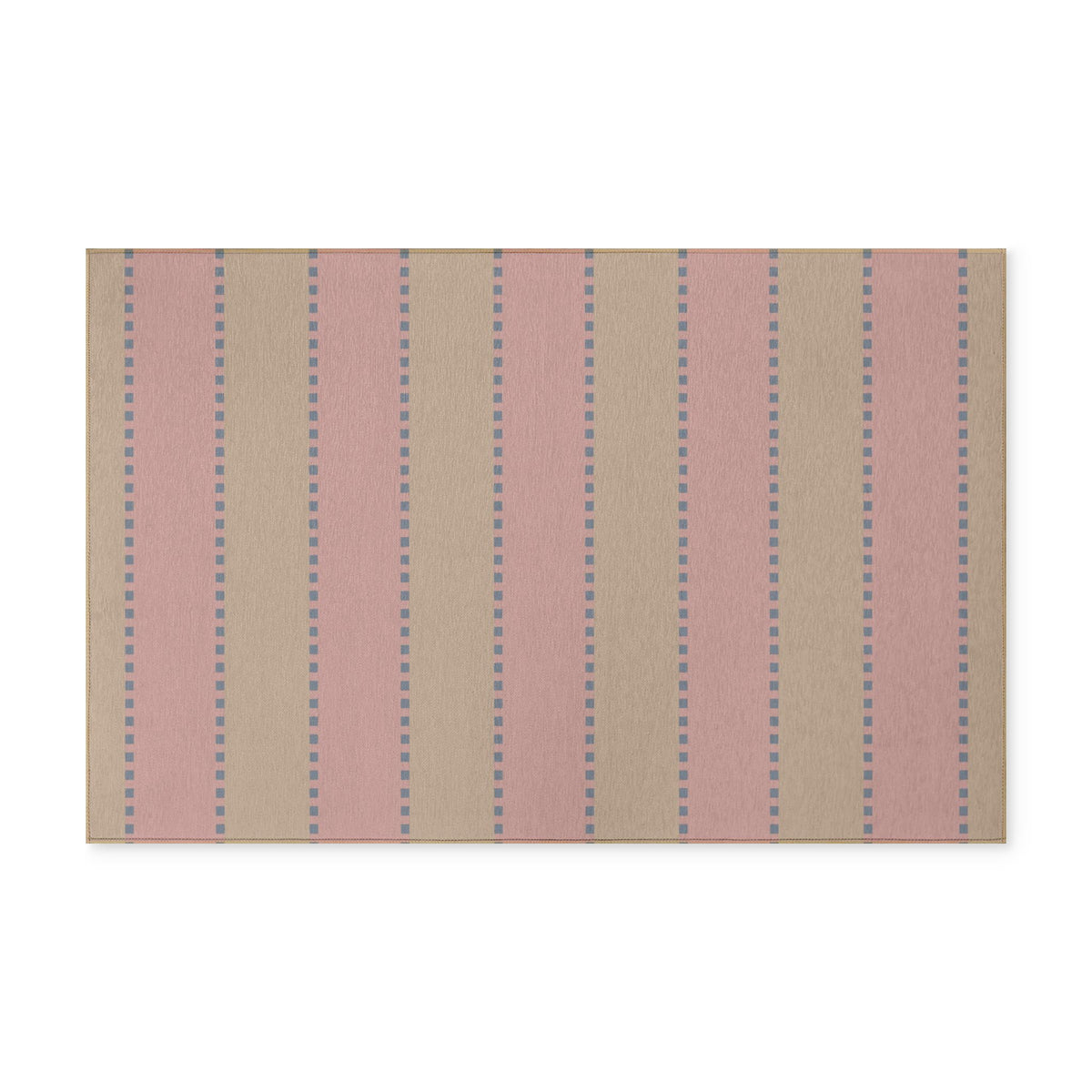 Striped Washable Rug — Pink & Beige Nursery/Entry Runner