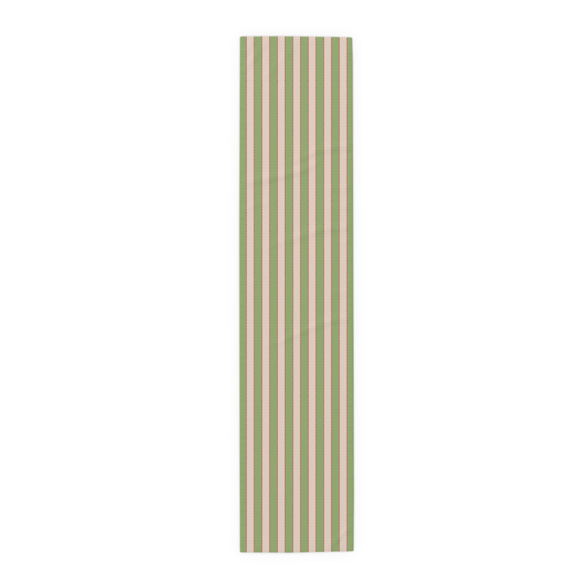 Red, Green + Blush Stripe Table Runner