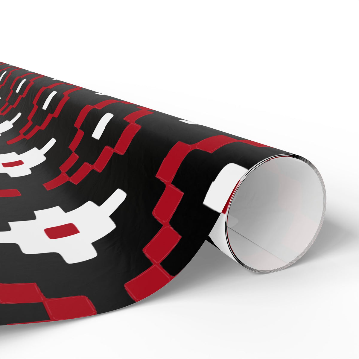 Christmas Stripe Wrapping Paper — BLACK + RED + WHITE Stitched Pattern