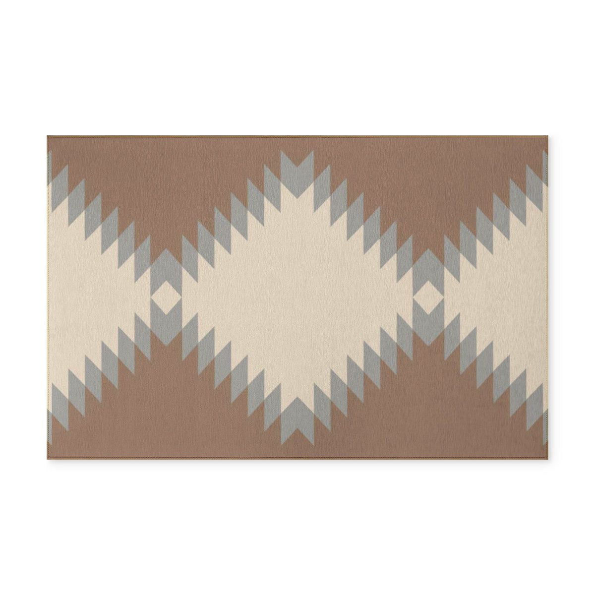 Southwestern Diamond Washable Rug – Geometric Tribal Area Rug, Machine-Washable Entryway Accent