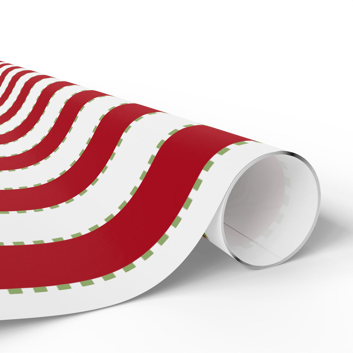 Christmas Stripe Wrapping Paper — WHITE + RED + GREEN Stitched Pattern