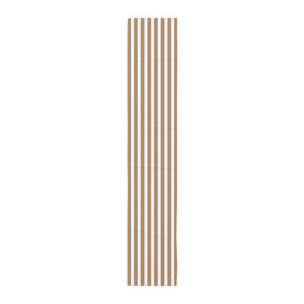 Tan, White + Red Stripe Table Runner
