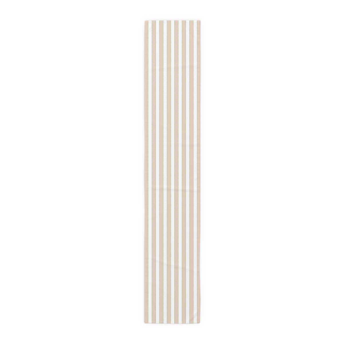 Beige, White + Green Stripe Table Runner