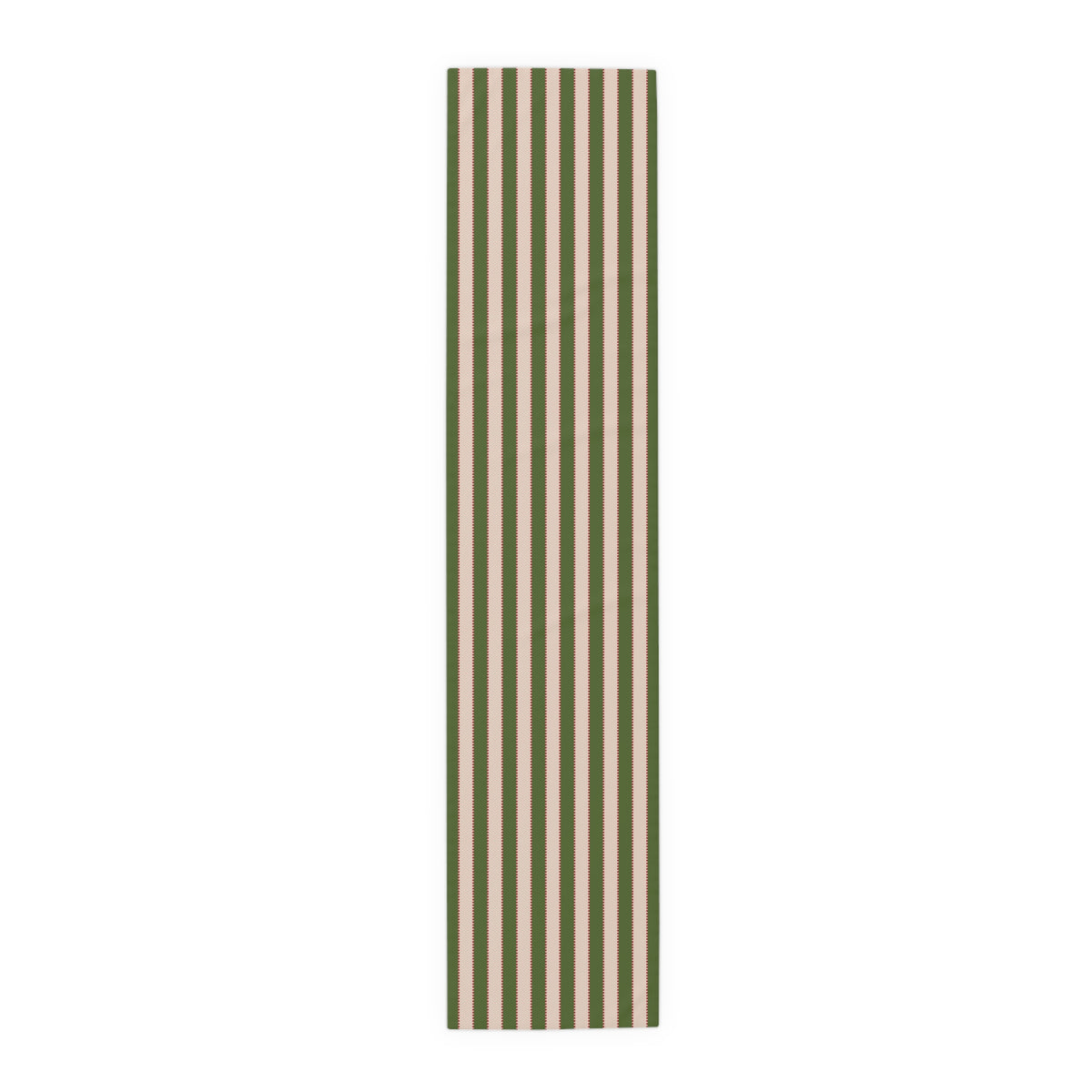 Red, Olive Green + Blush Stripe Table Runner