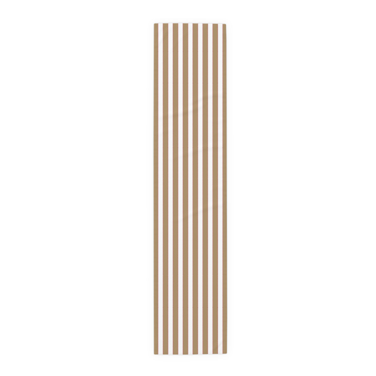 Tan, White + Red Stripe Table Runner