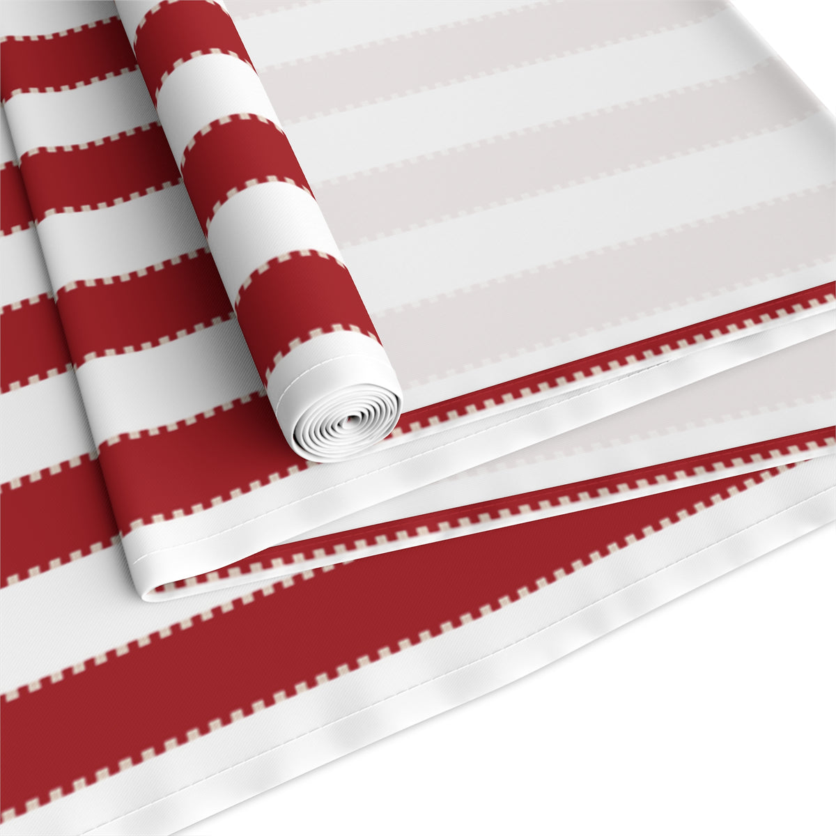 Red, White + Blush Stripe Table Runner