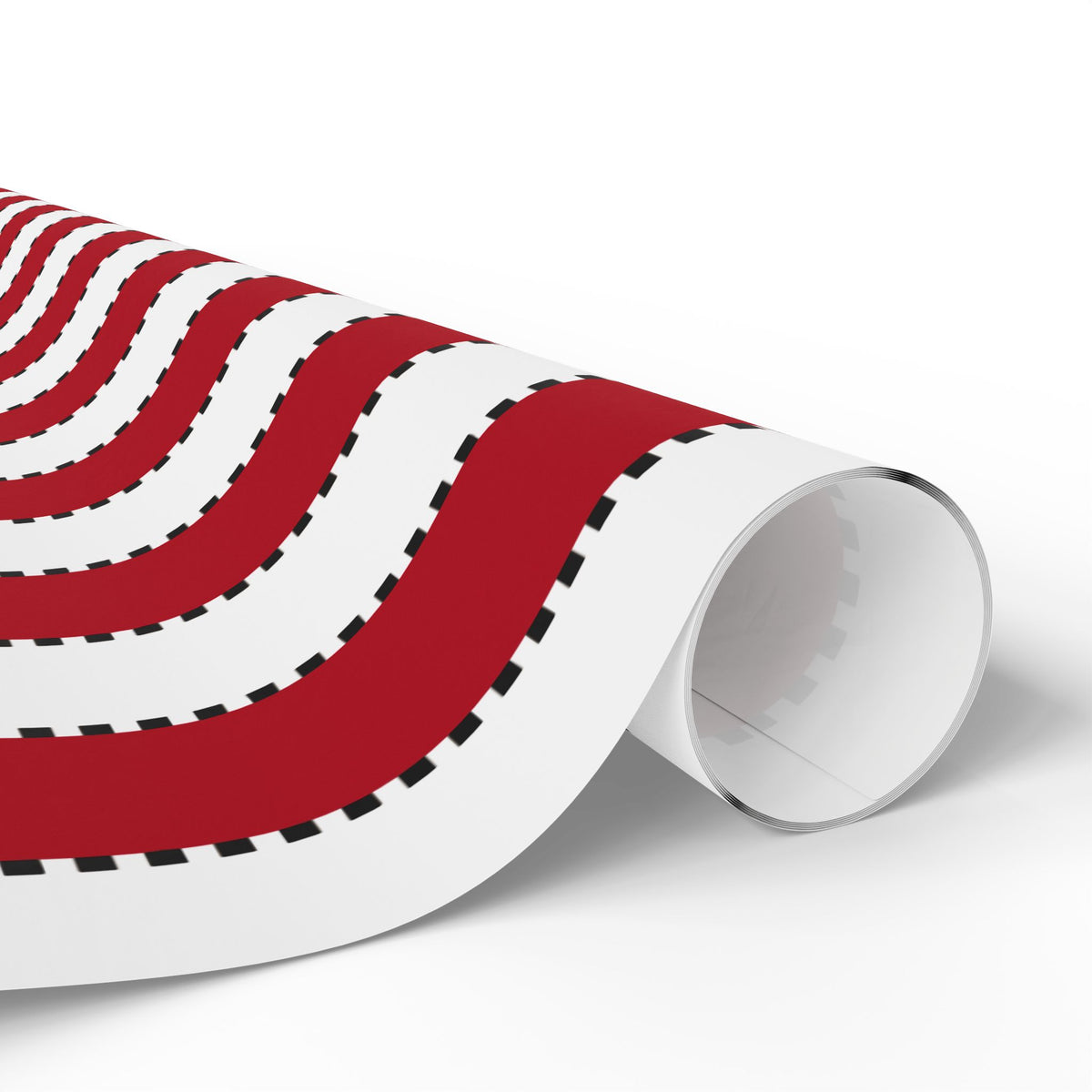 Christmas Stripe Wrapping Paper — WHITE + RED + BLACK Stitched Pattern