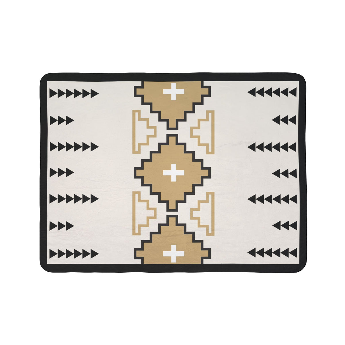 MARFA Sherpa Blanket – Cozy Fleece Throw with Aztec Diamond Pattern