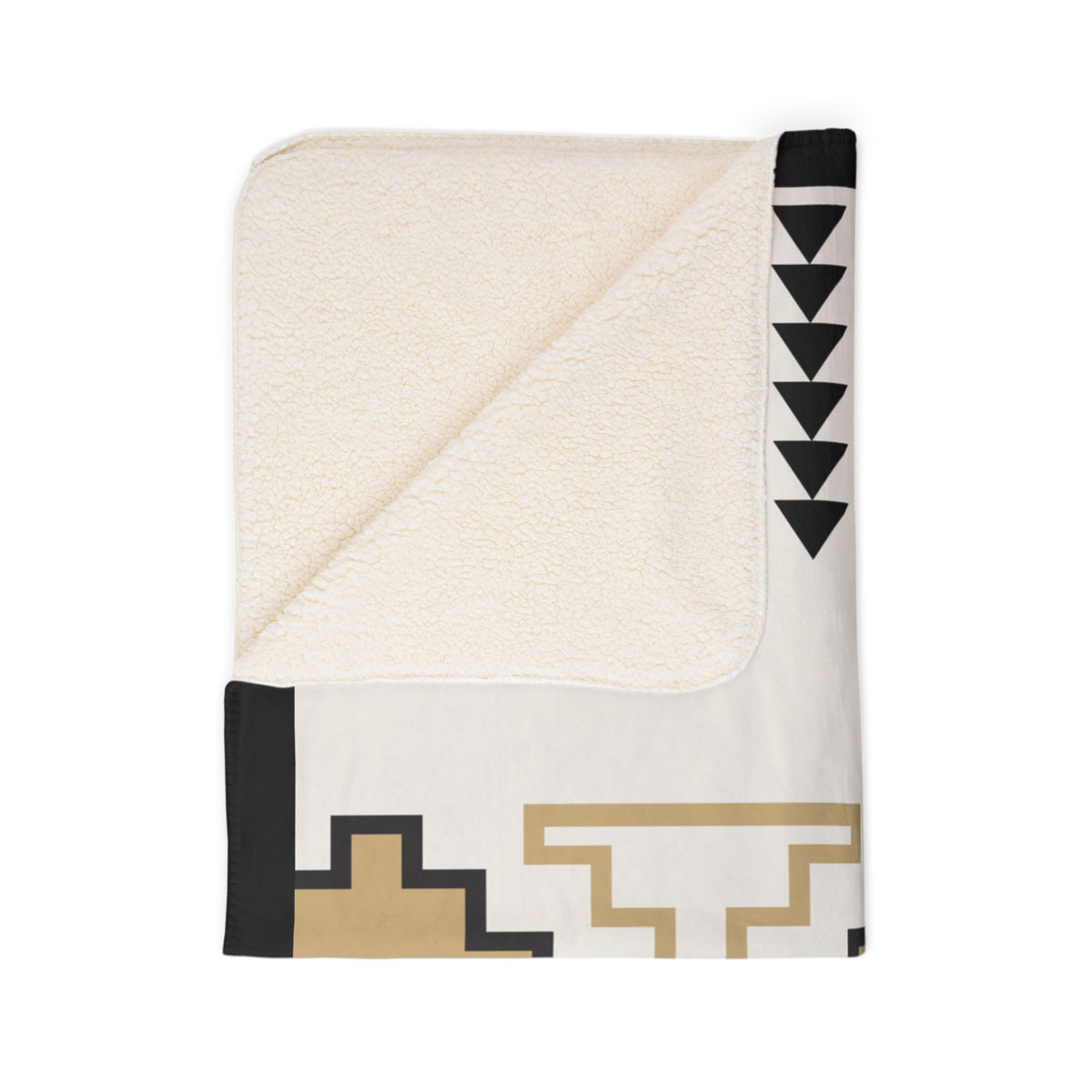 MARFA Sherpa Blanket – Cozy Fleece Throw with Aztec Diamond Pattern