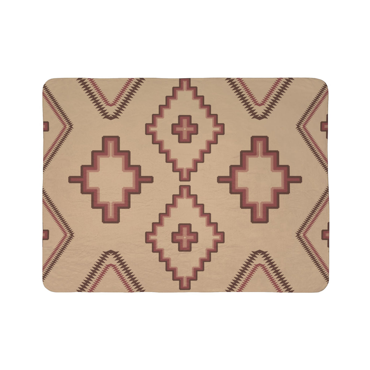 Southwestern Aztec Sherpa Blanket — Cozy Fleece Throw for Living Room & Cabin