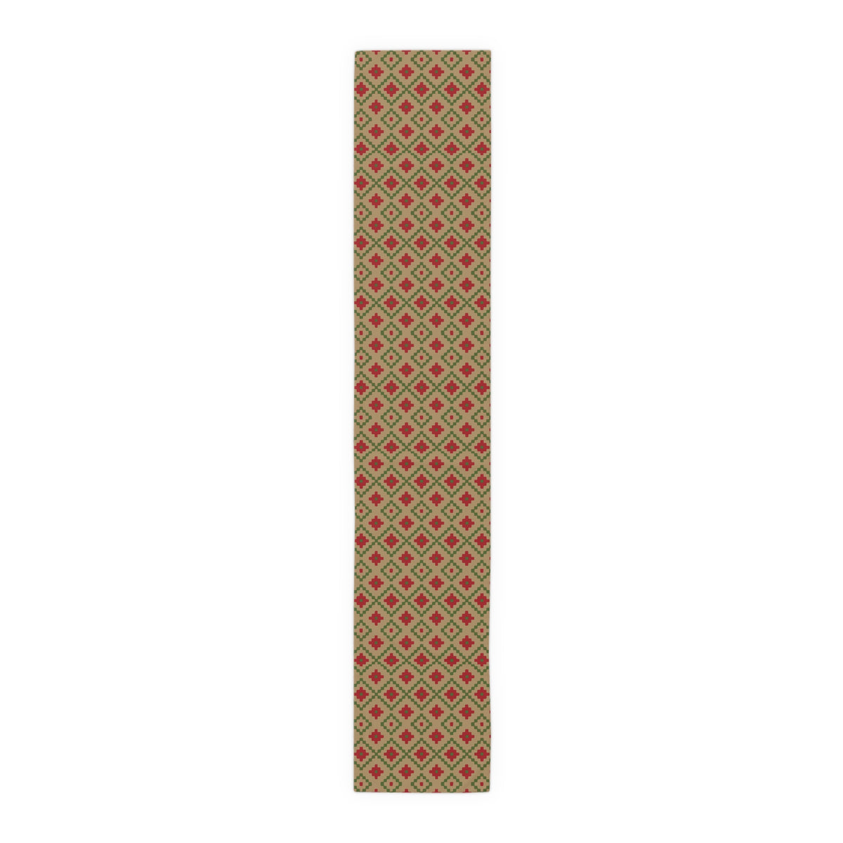 Tan, Red + Green Southwest Table Runner