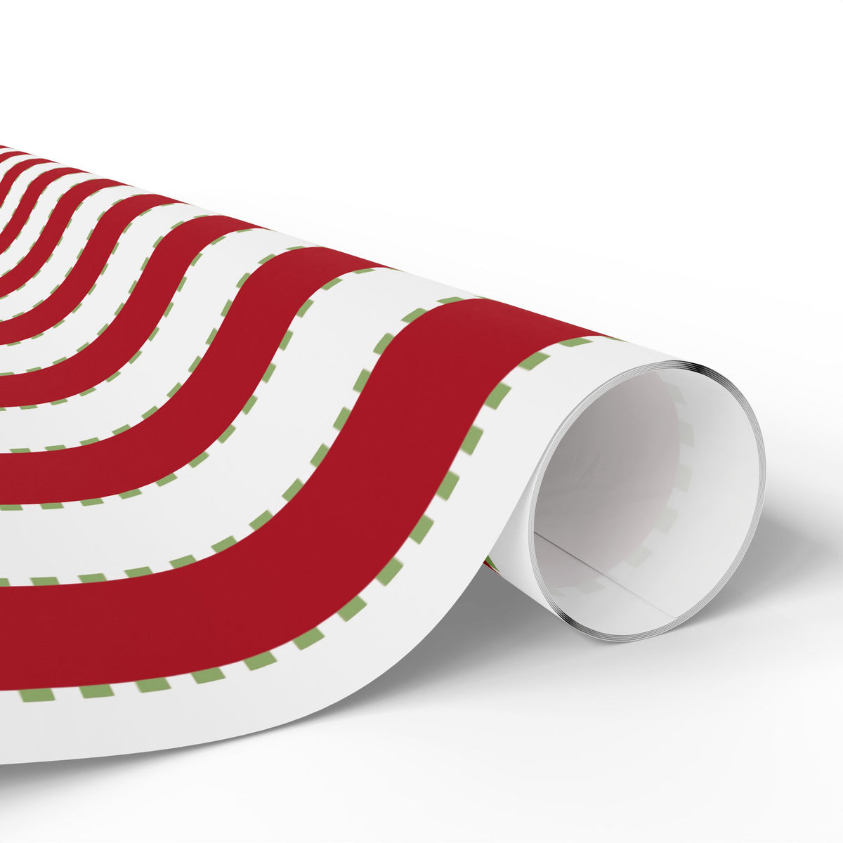 Christmas Stripe Wrapping Paper — WHITE + RED + GREEN Stitched Pattern