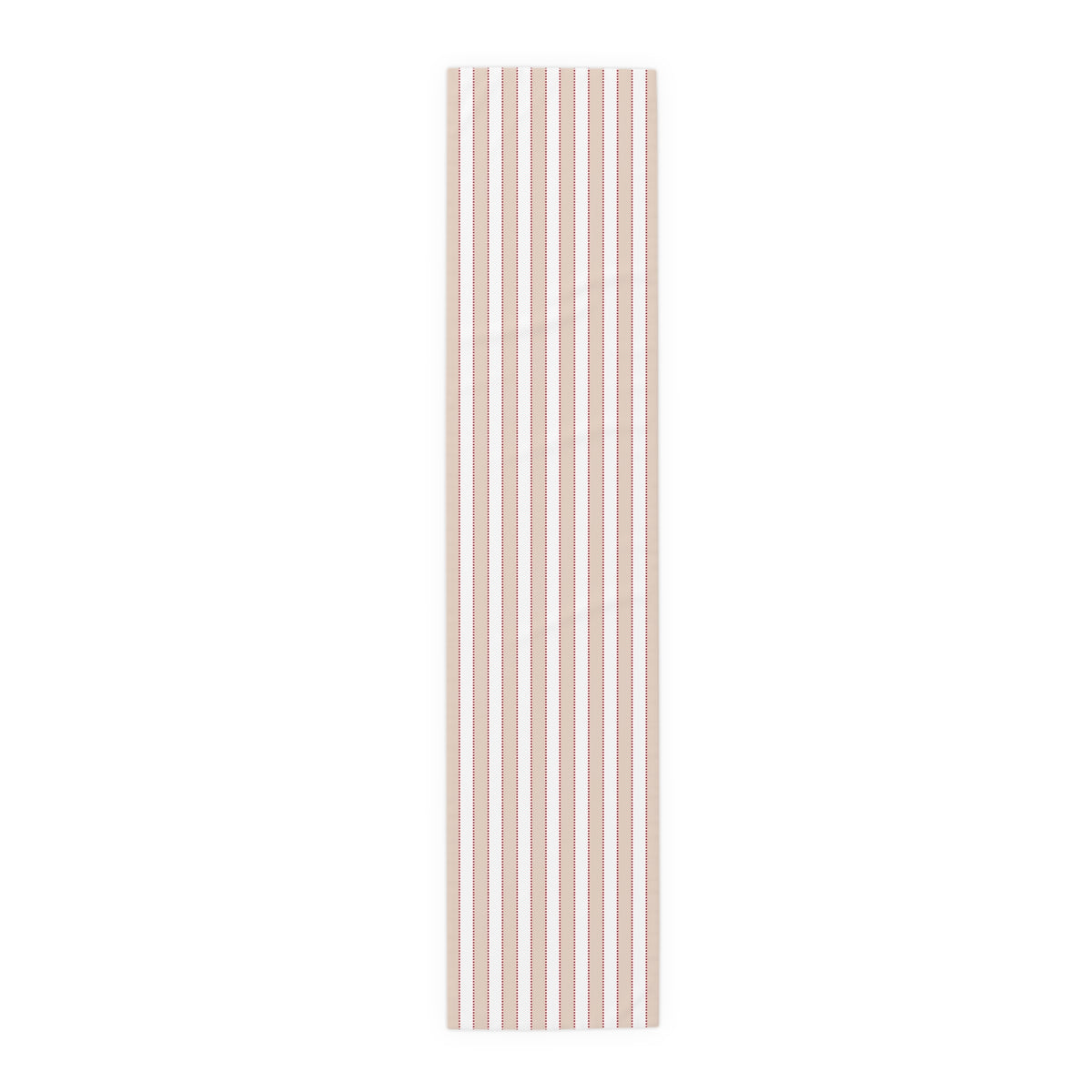 Beige, White + Red Stripe Table Runner