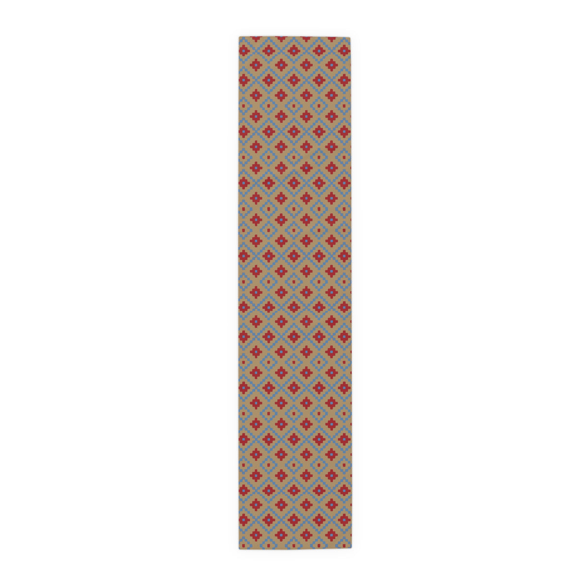 Tan, Red + Blue Southwest Table Runner