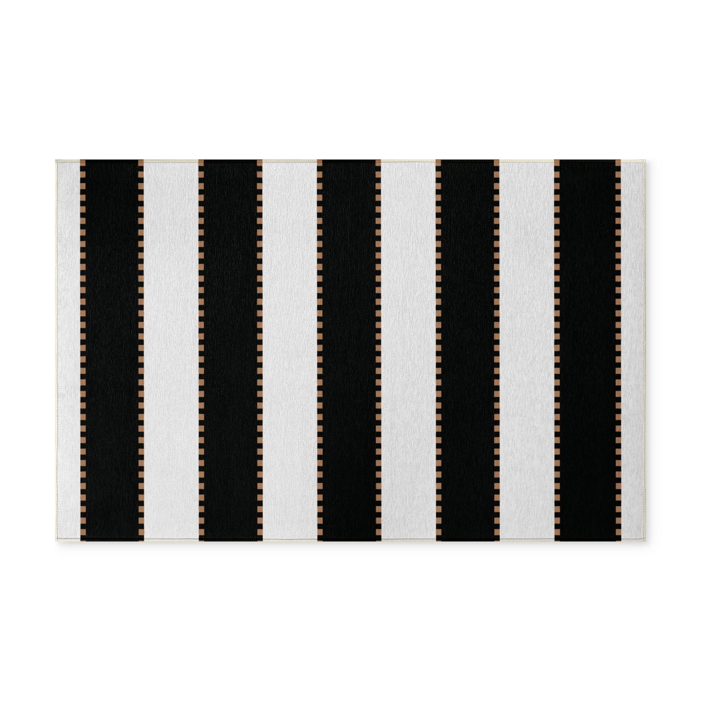 Striped Washable Rug — Black & White Indoor/Outdoor Accent Runner