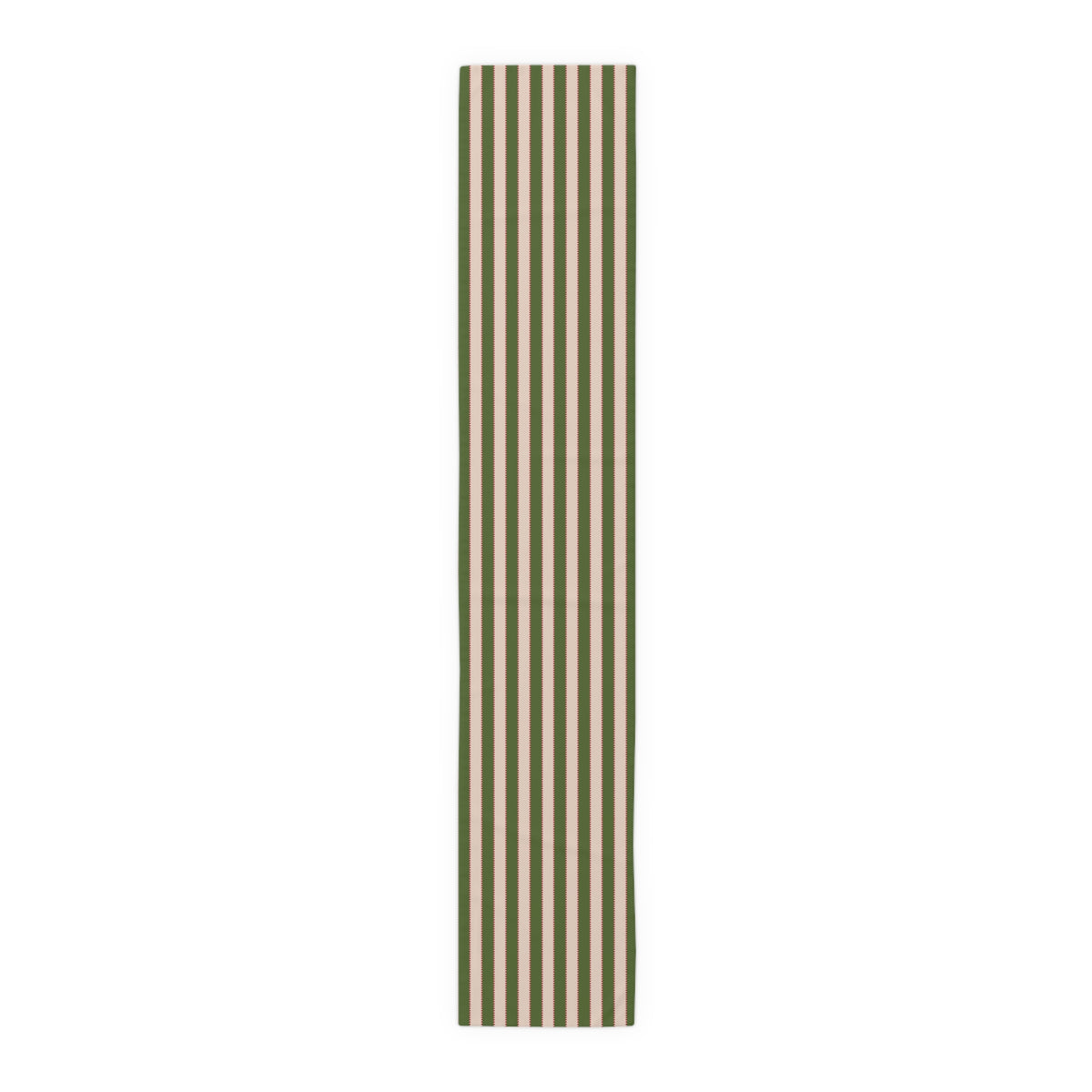 Red, Olive Green + Blush Stripe Table Runner
