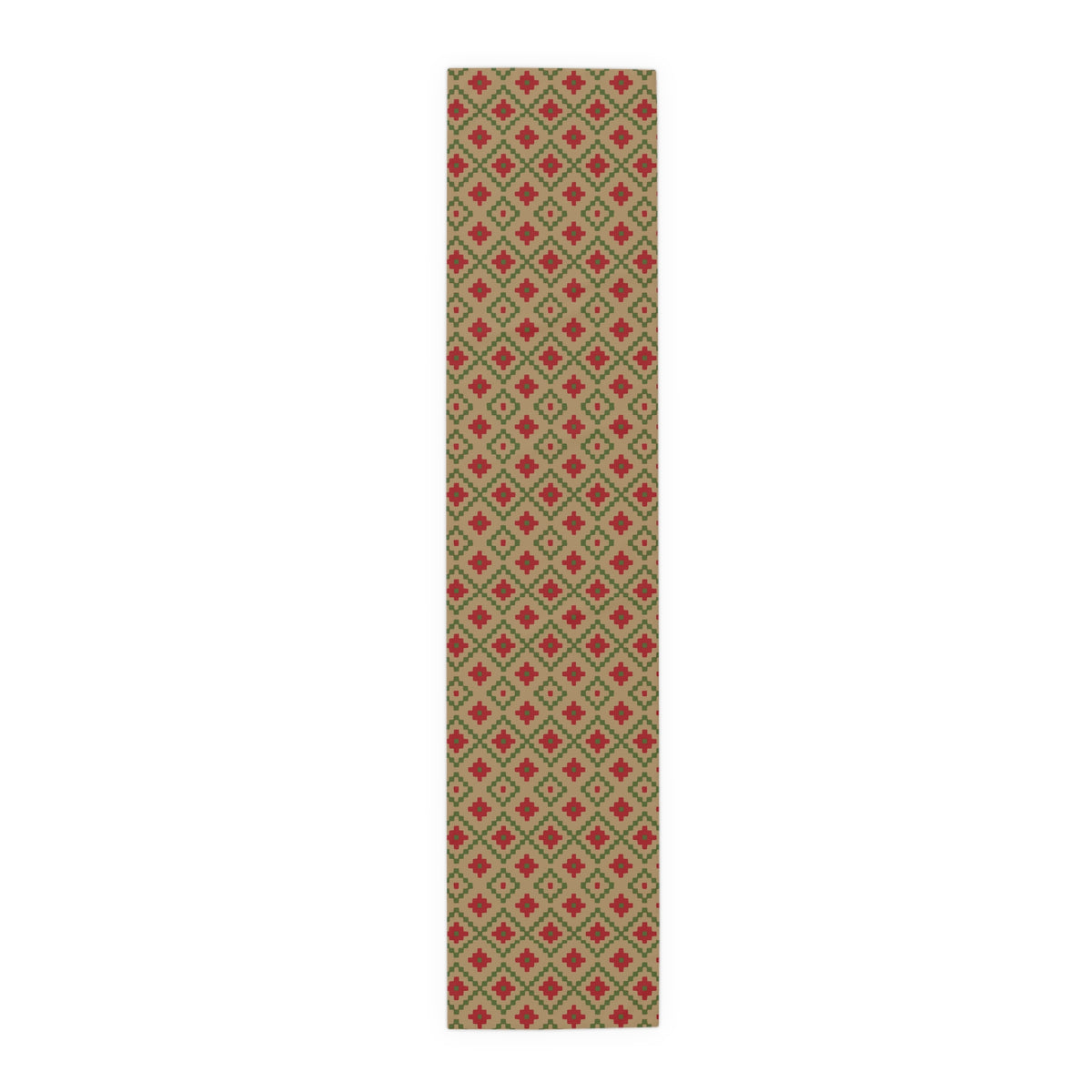 Tan, Red + Green Southwest Table Runner