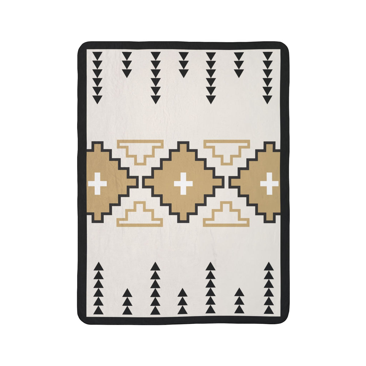 MARFA Sherpa Blanket – Cozy Fleece Throw with Aztec Diamond Pattern