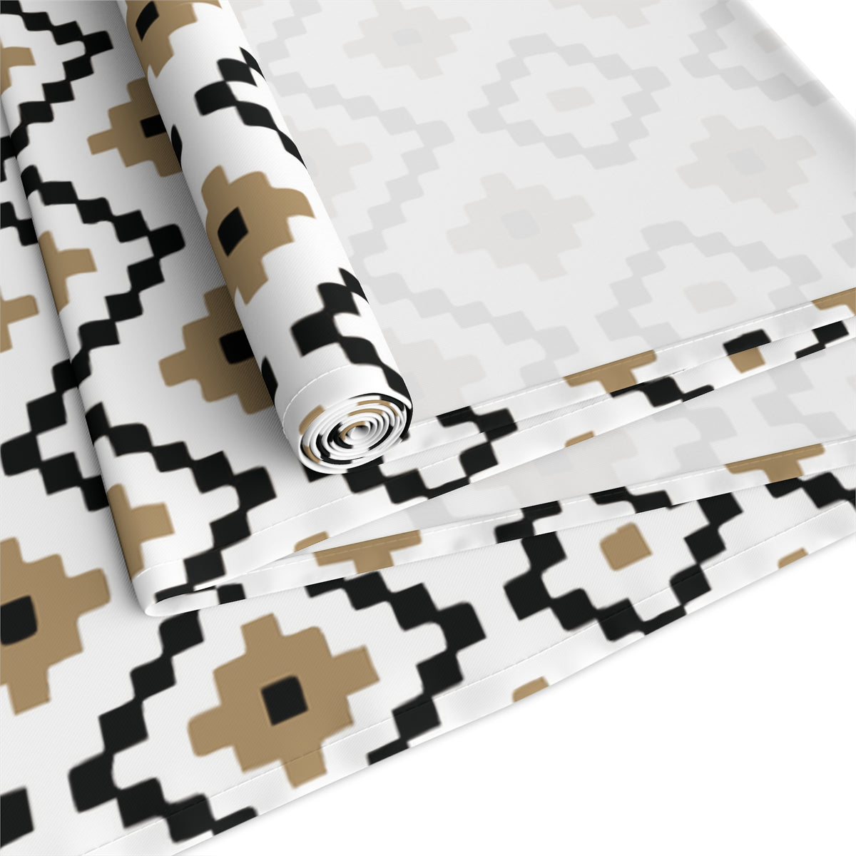 White, Black + Tan Southwest Table Runner