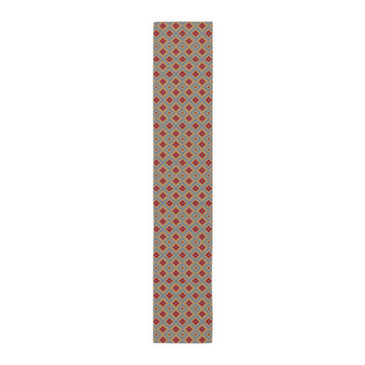 Tan, Red + Blue Southwest Table Runner