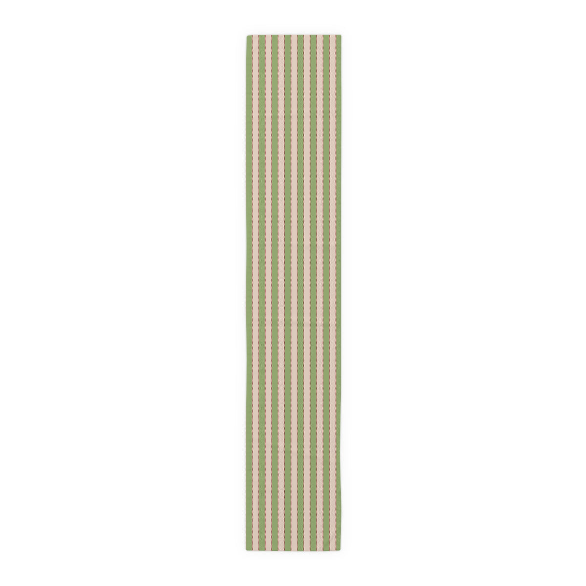 Red, Green + Blush Stripe Table Runner