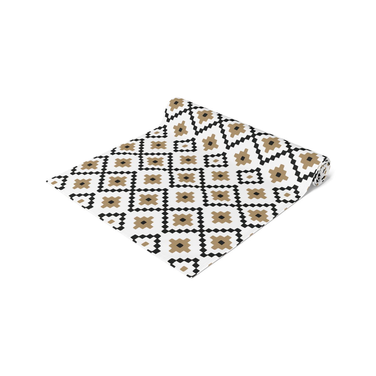 White, Black + Tan Southwest Table Runner