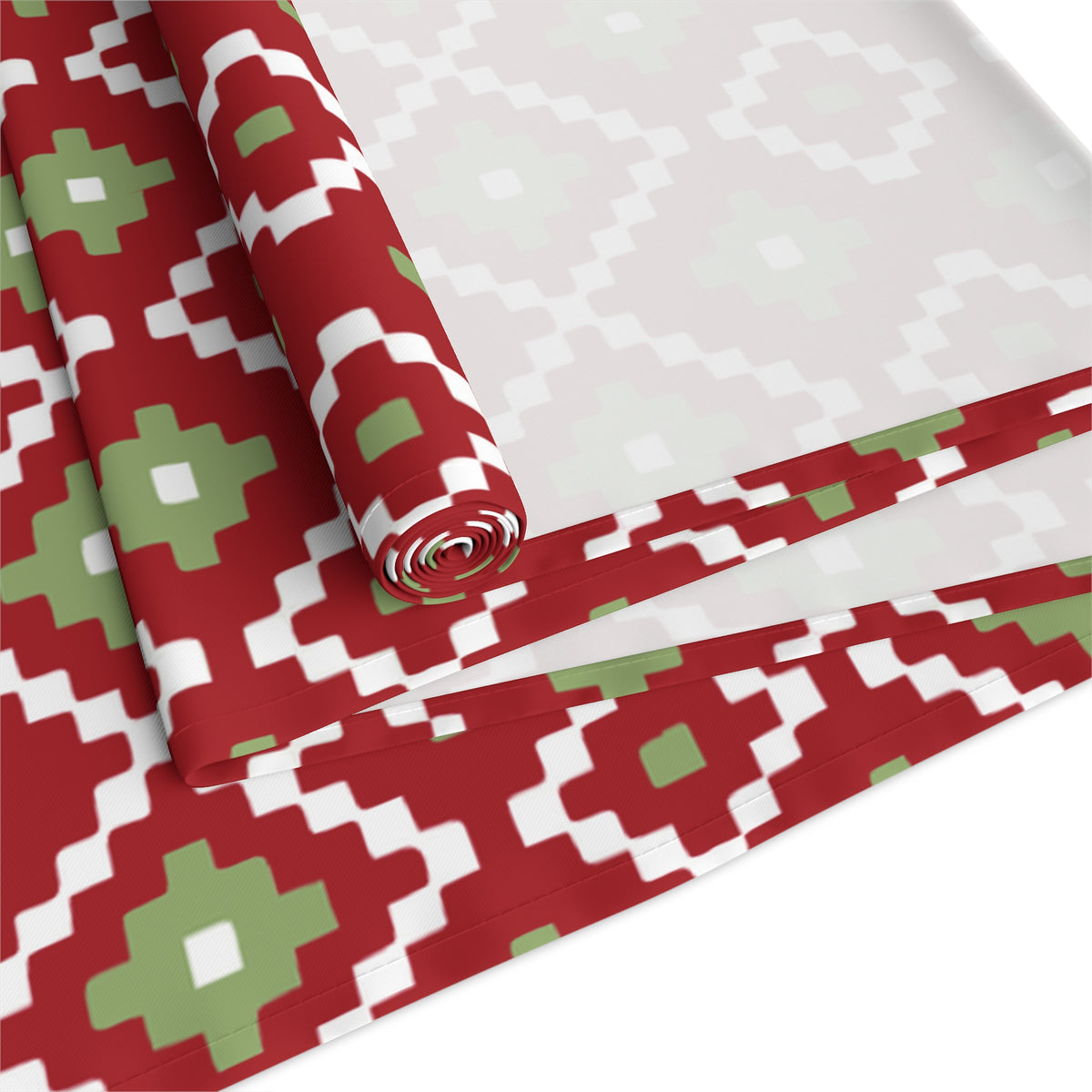 Red, Green & White Southwest Table Runner
