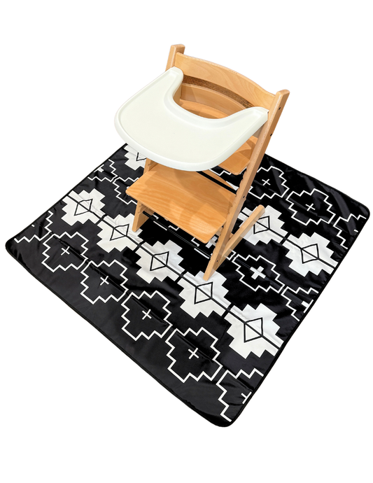 NEW! SPLAT MAT - BLACK - for High Chairs + Play Time Messes