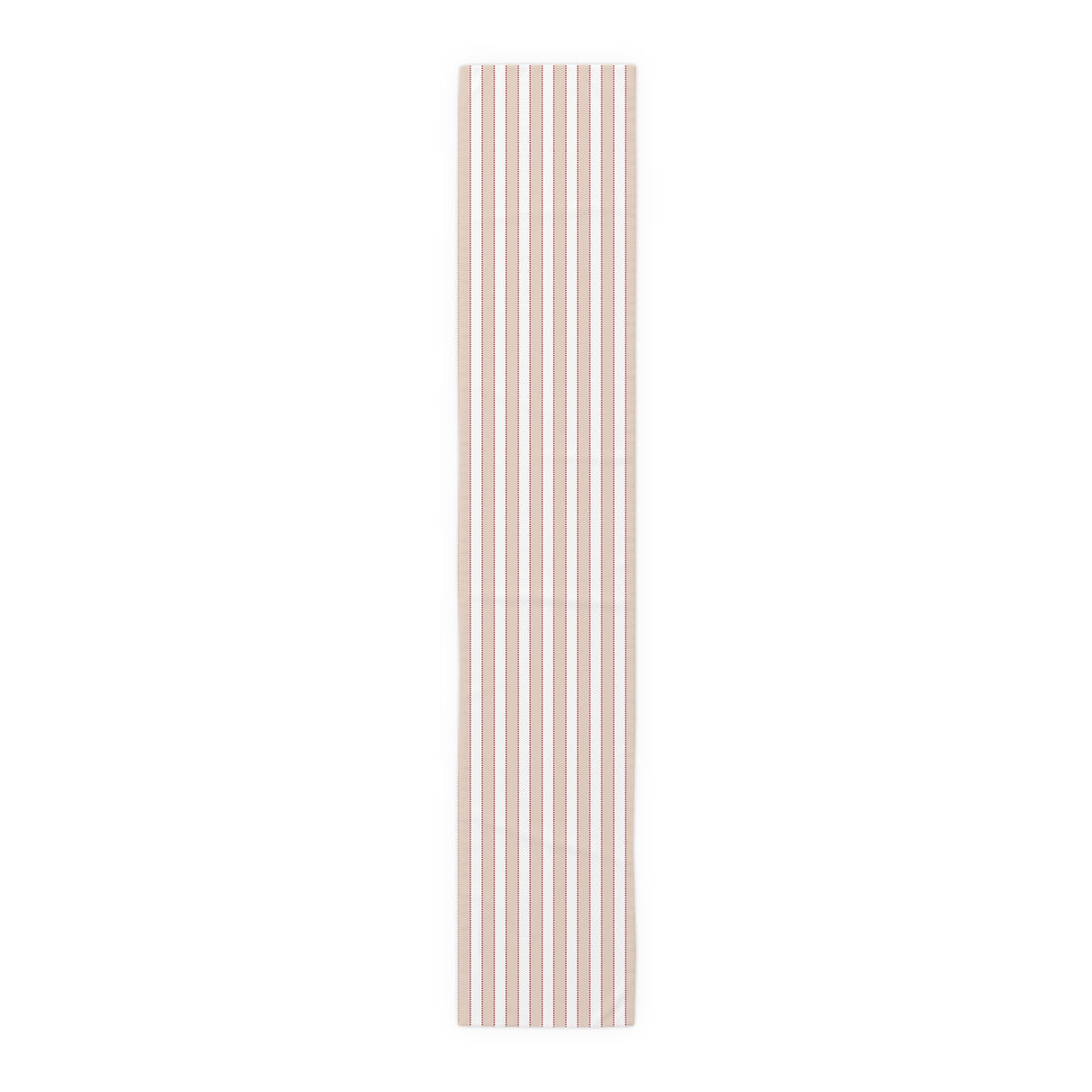 Beige, White + Red Stripe Table Runner