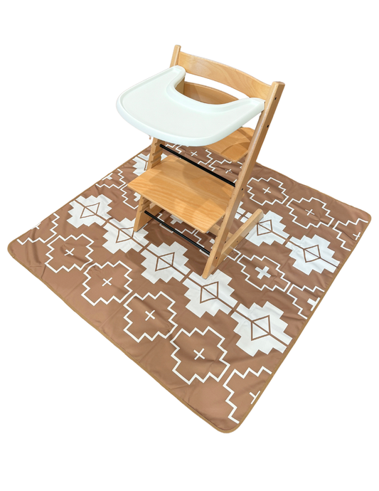 NEW! SPLAT MAT - TAN - for High Chairs + Play Time Messes