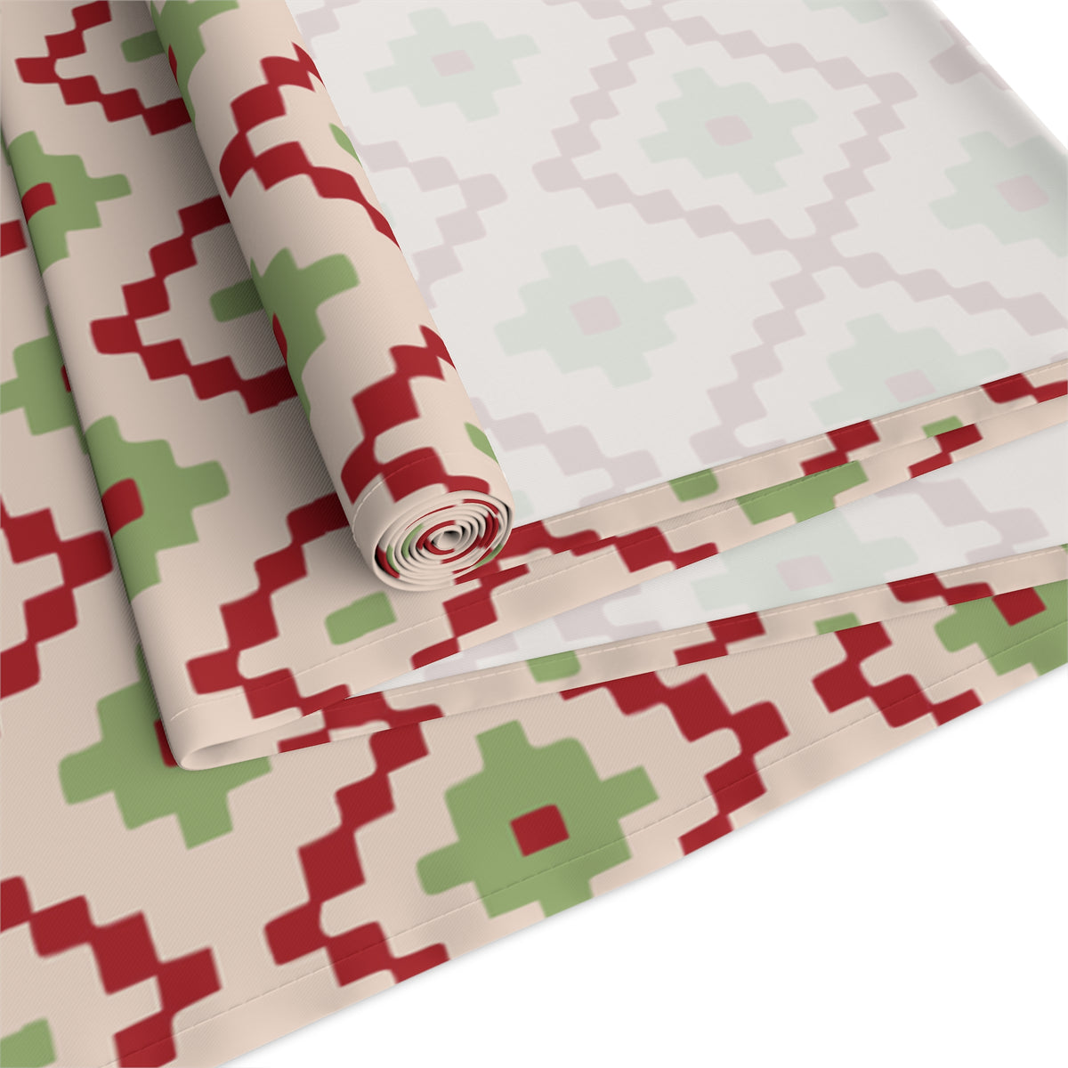 Festive Red & Green Southwest Table Runner
